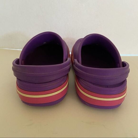 CROCS Purple Pink Slip-On Shoes Size 1 - Picture 4 of 6